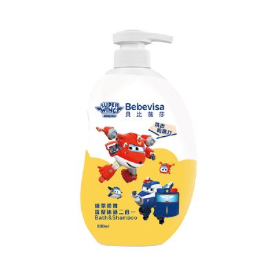 【貝比薇莎】Super Wings植萃柔嫩洗髮沐浴二合一 600ml